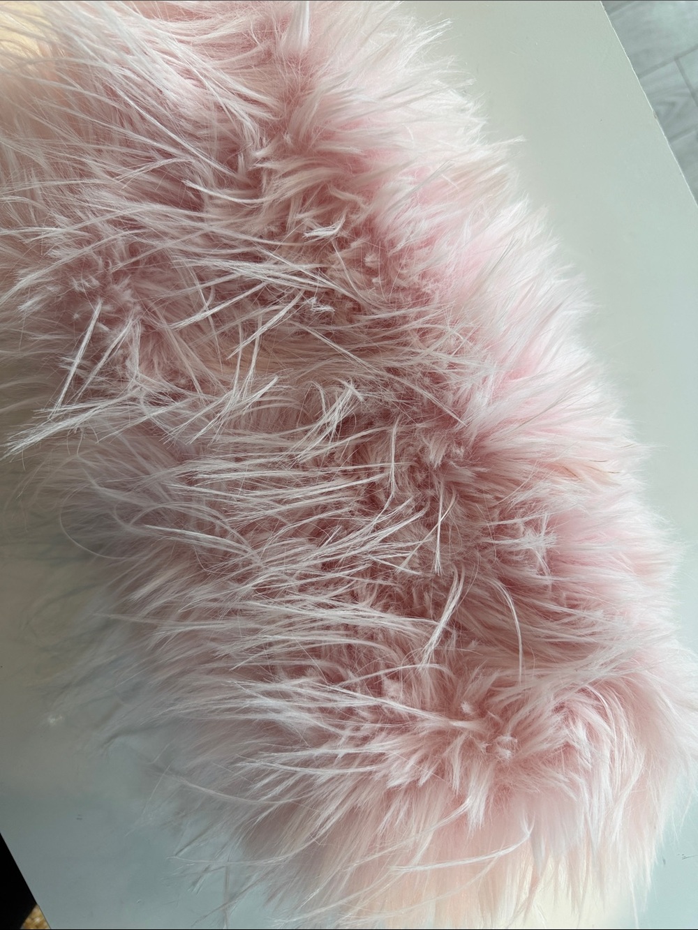 Soft Pink Faux Fur Collar / Trim
